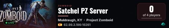Satchel PZ Server live status badge