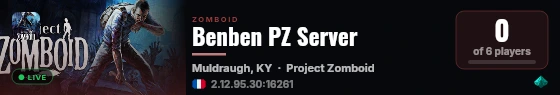 Benben PZ Server live status badge