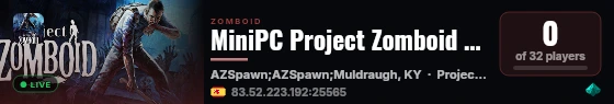 MiniPC Project Zomboid B42 live status badge