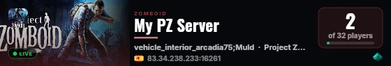 My PZ Server live status badge