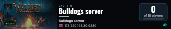 Bulldogs server live status badge