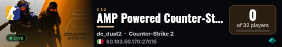 AMP Powered Counter-Strike 2 Server live status badge