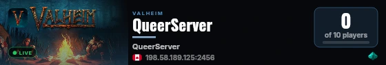 QueerServer live status badge