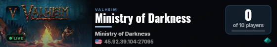 Ministry of Darkness live status badge
