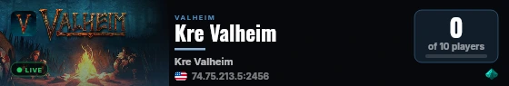 Kre Valheim live status badge