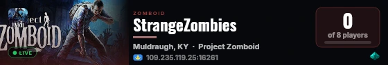 StrangeZombies live status badge