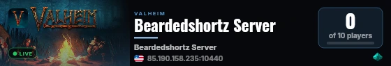 Beardedshortz Server live status badge