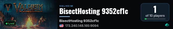 BisectHosting 9352cf1c live status badge