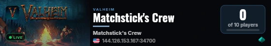 Matchstick's Crew live status badge
