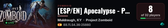 [ESP/EN] Apocalypse - Public server live status badge