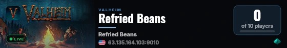 Refried Beans live status badge