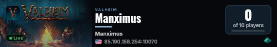 Manximus live status badge