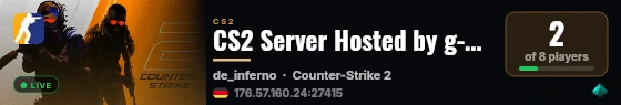 CS2 Server Hosted by g-portal.com live status badge