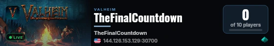 TheFinalCountdown live status badge