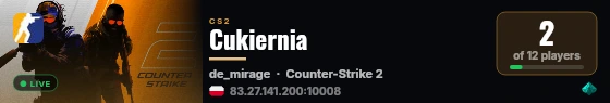 Cukiernia live status badge