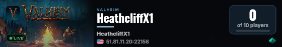 HeathcliffX1 live status badge