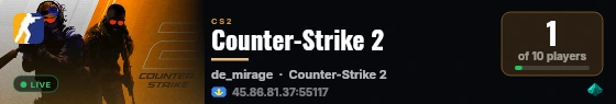 Counter-Strike 2 live status badge