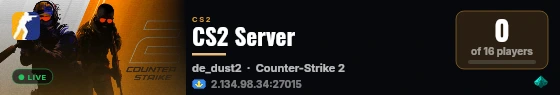 CS2 Server live status badge