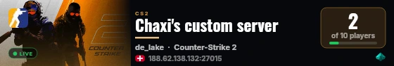 Chaxi's custom server live status badge