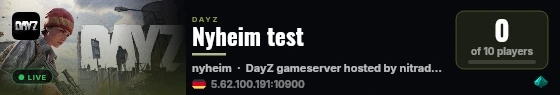 Nyheim test live status badge