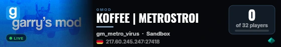 KOFFEE | METROSTROI live status badge