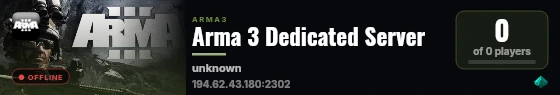 Arma 3 Dedicated Server live status badge