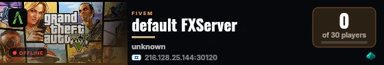 default FXServer live status badge