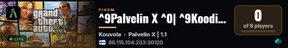 ^9Palvelin X ^0| ^9Koodilabra^0 live status badge