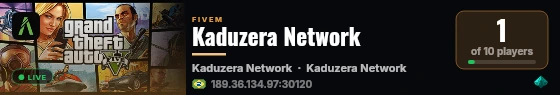 Kaduzera Network live status badge