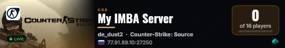 My IMBA Server live status badge