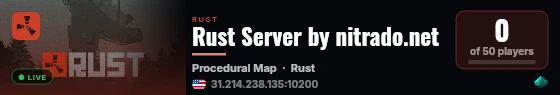 Rust Server by nitrado.net live status badge