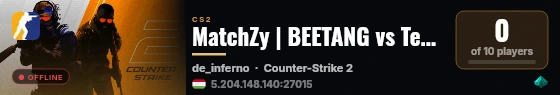 MatchZy | BEETANG vs Teszt_tím live status badge