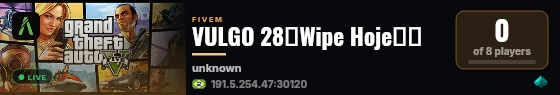 VULGO 28⌠Wipe Hoje⌡😈 live status badge