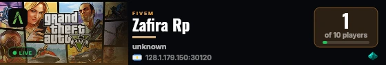 Zafira Rp live status badge