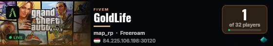 GoldLife live status badge