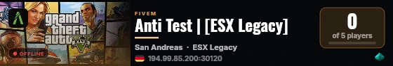 Anti Test | [ESX Legacy] live status badge