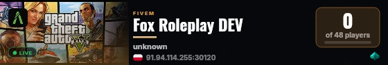 Fox Roleplay DEV live status badge