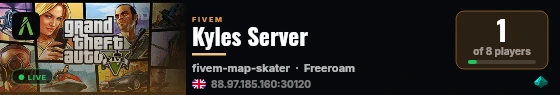 Kyles Server live status badge