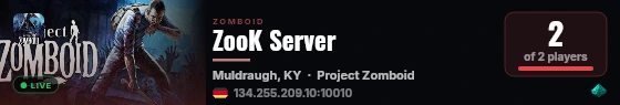 ZooK Server live status badge