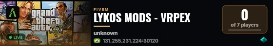 LYKOS MODS - VRPEX live status badge