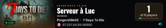 Serveur à Luc live status badge