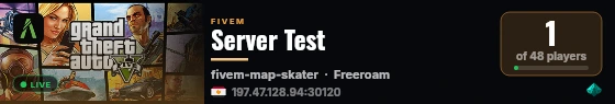 Server Test live status badge