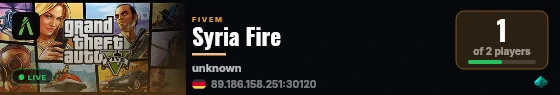 Syria Fire live status badge