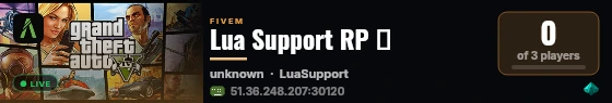 Lua Support RP ♪ live status badge