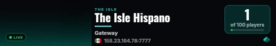 The Isle Hispano live status badge