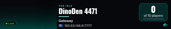 DinoDen 4471 live status badge