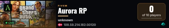 Aurora RP live status badge