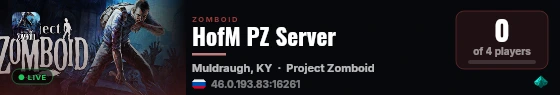 HofM PZ Server live status badge