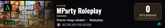 MParty Roleplay live status badge