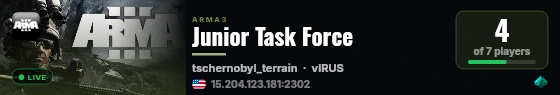 Junior Task Force live status badge